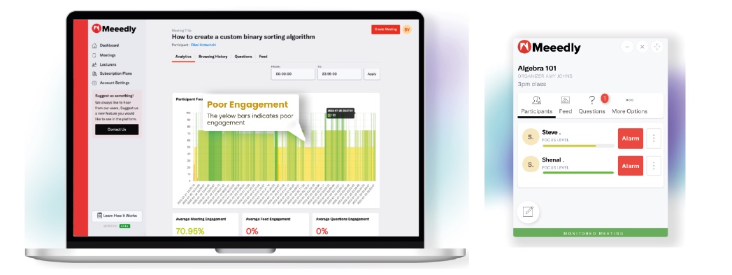 screen shot of the application on a laptop